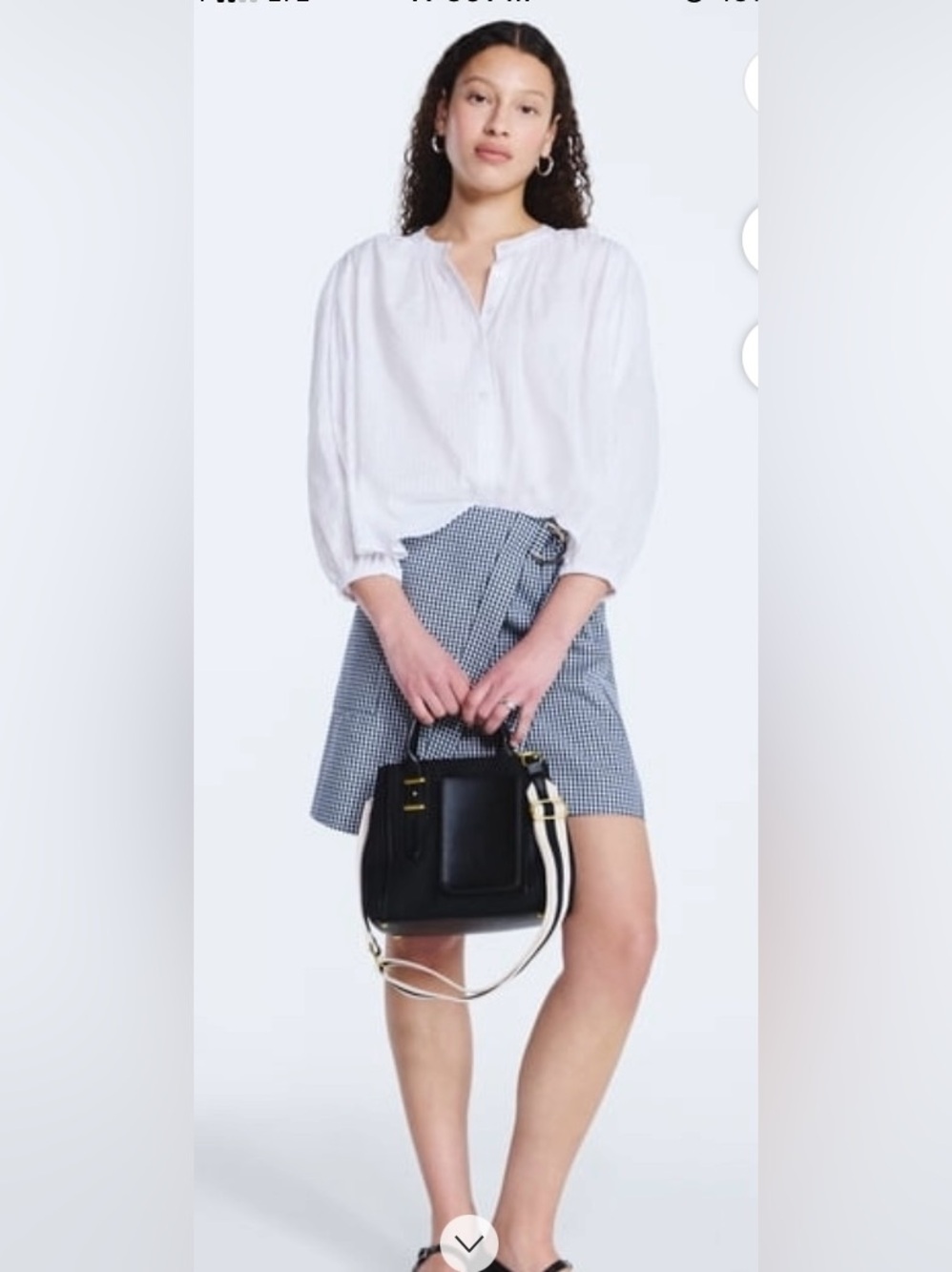 Free Assembly White Button-Front Peasant Blouse — Classic Everyday Top